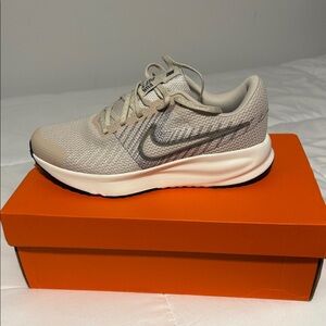Nike Run Defy Beige Athletic Shoes